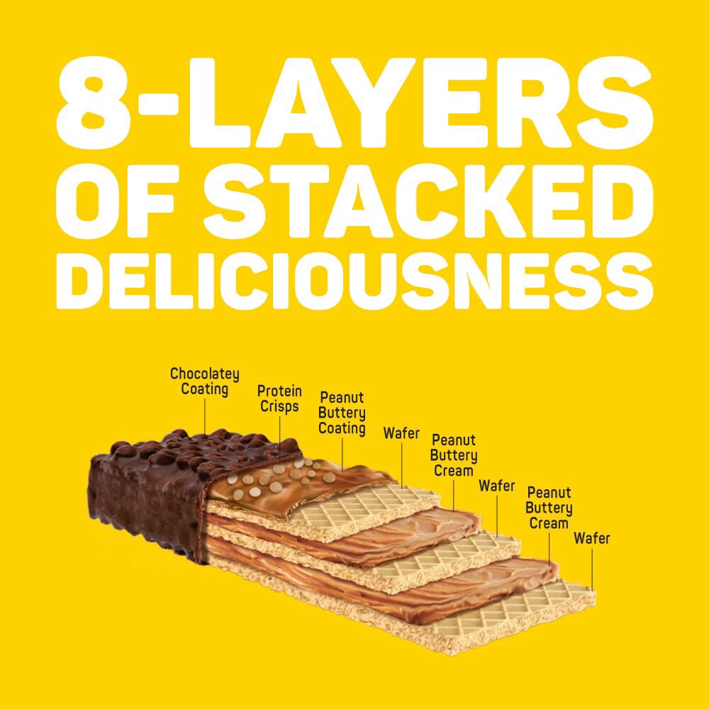 slide 6 of 6, Fitcrunch Wafer Chocolate Peanut Butter Protein Bars, 5 bars / 1.59 oz ea