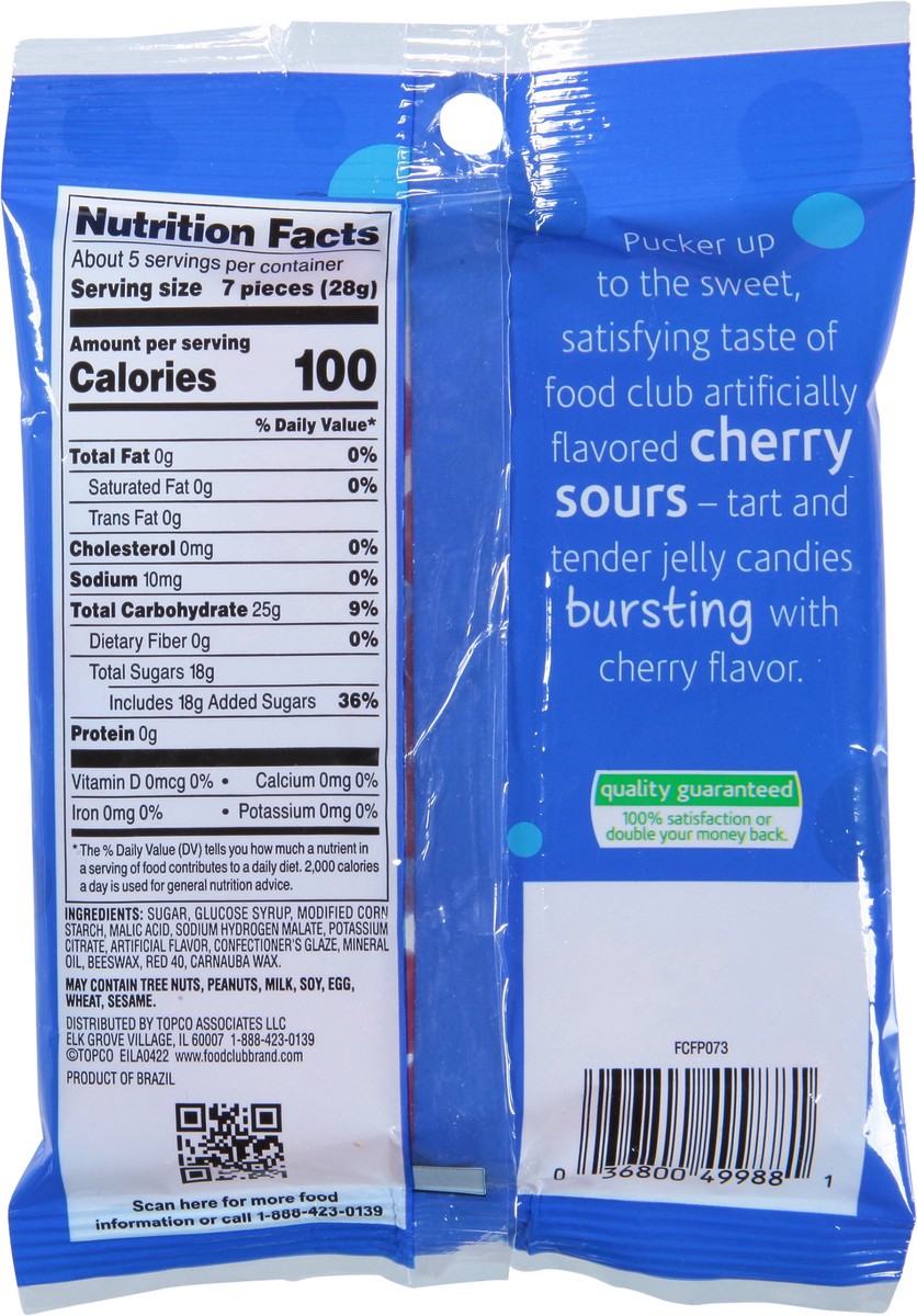 slide 5 of 15, Food Club Cherry Sours 5.5 oz, 