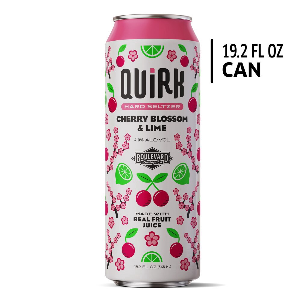 slide 2 of 2, Quirk Cherry Blossom And Lime Hard Seltzer Single Can, 19 oz
