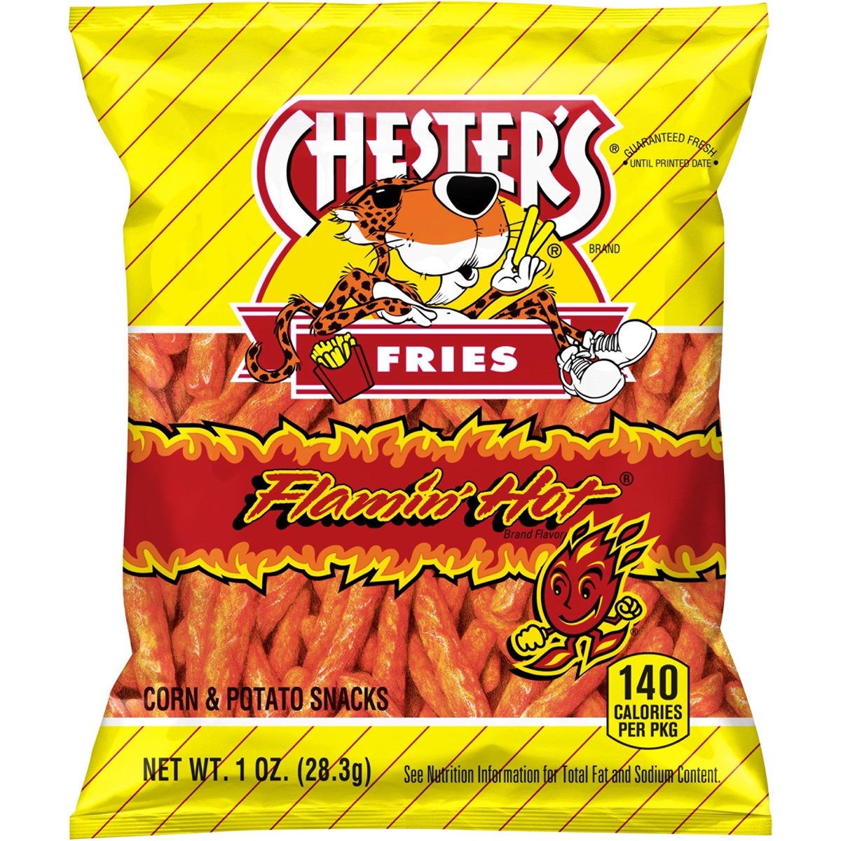 slide 1 of 6, Chester's Potato Crisps , Hot, 1 oz