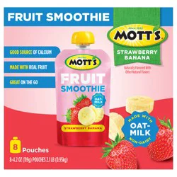 Mott's Strawberry Banana Fruit Smoothie, 4.2 oz clear pouches, 8 pack