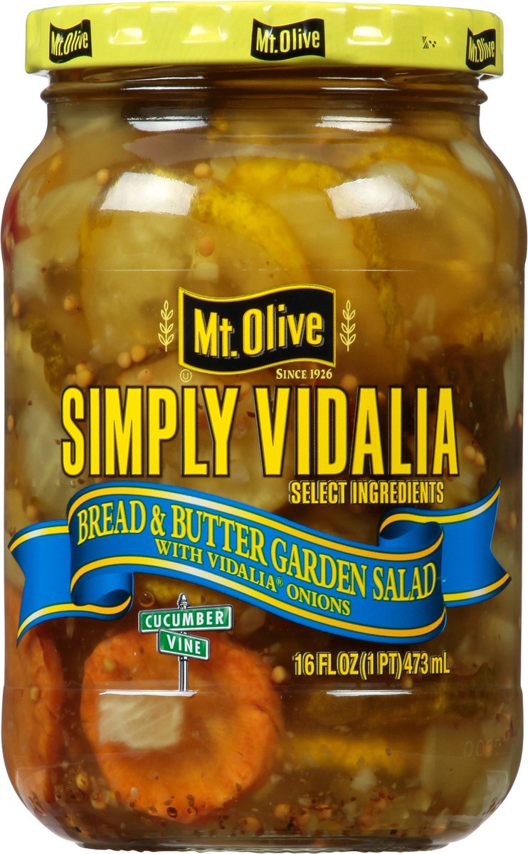 slide 1 of 12, Mt. Olive Simply Vidalia Bread & Butter Garden Salad 16 fl oz, 16 fl oz