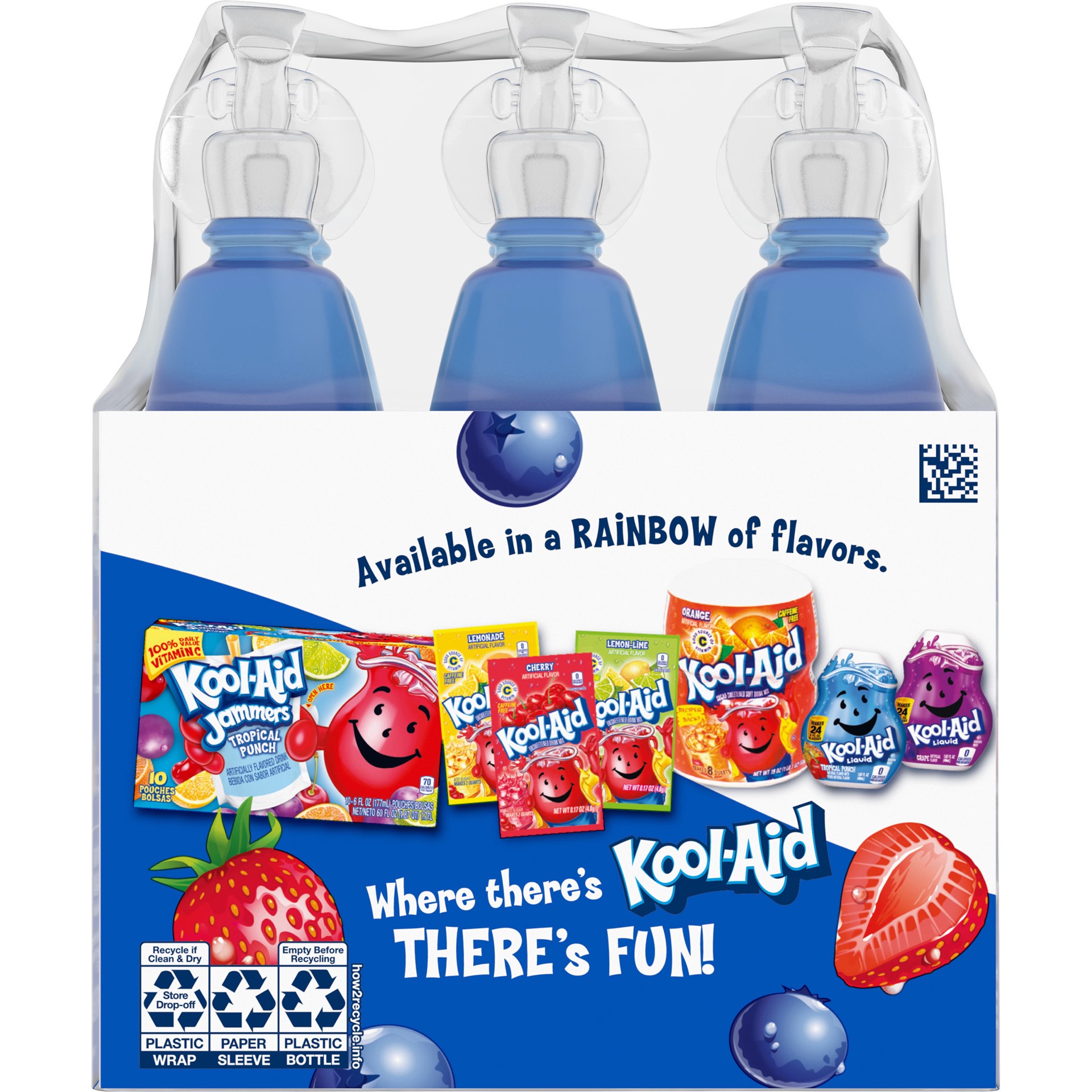 slide 2 of 5, Kool-Aid Bursts Berry Blue Zero Sugar Artificially Flavored Soft Drink, 6 ct Pack, 6.75 fl oz Bottles, 6 ct