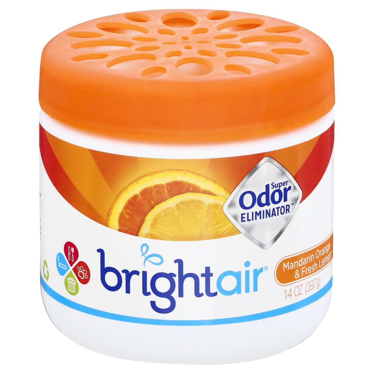 slide 1 of 1, Bright Air Super Odor Eliminator - Mandarin Orange and Fresh Lemon, 14 oz