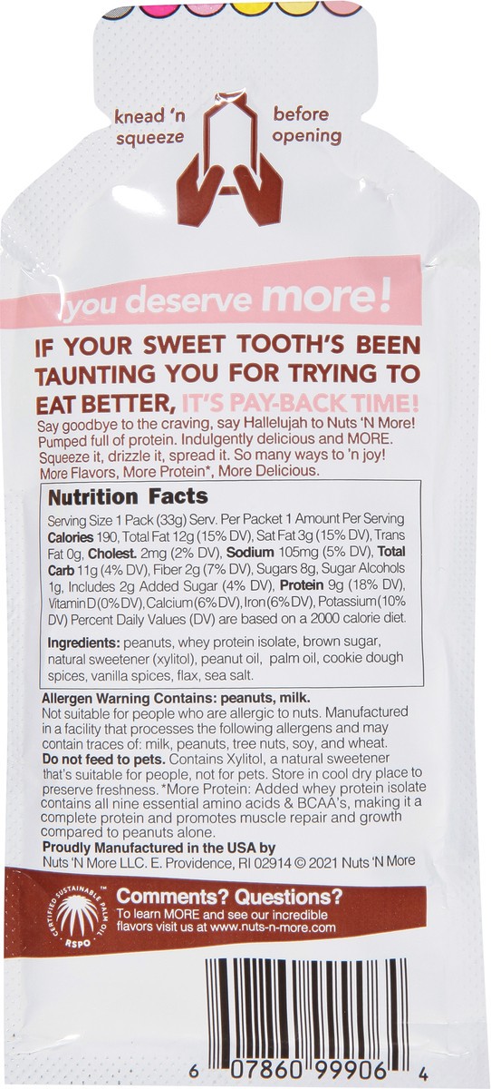 slide 7 of 13, Nuts 'N More Cookie Dough Peanut Spread 1.1 oz, 1.1 oz