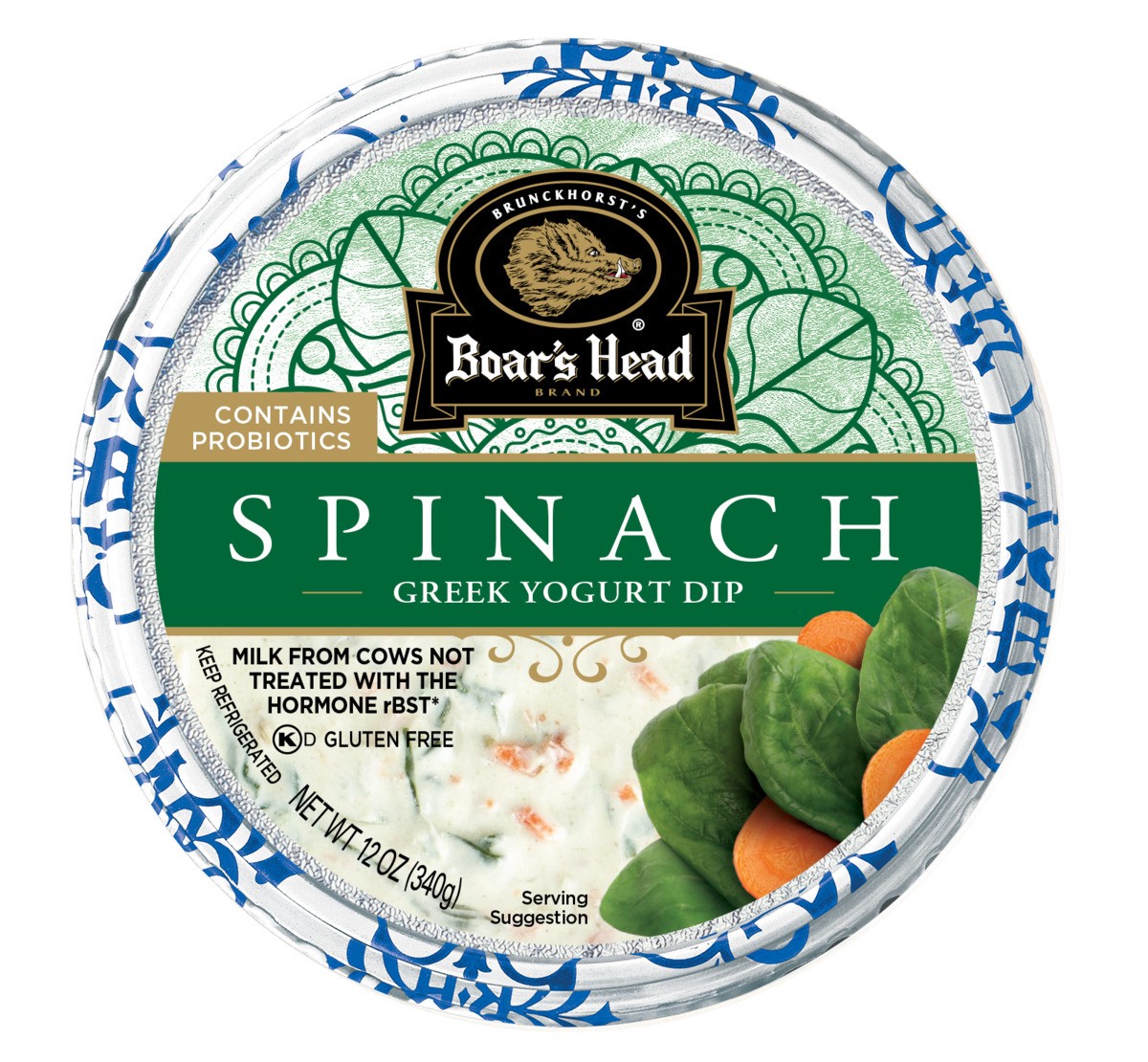 slide 1 of 6, Boar's Head Spinach Greek Yogurt Dip, 12 oz