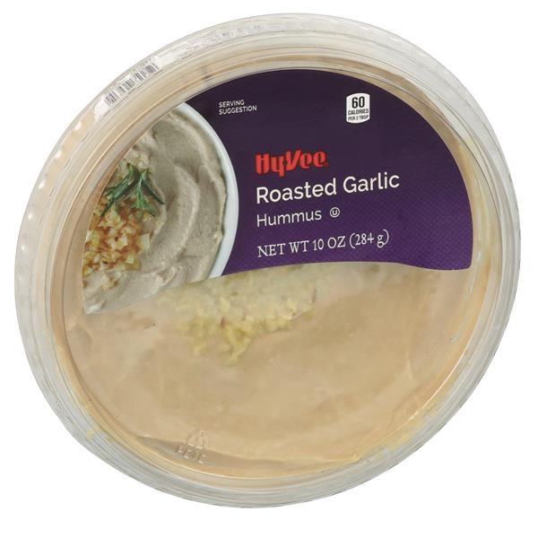 slide 1 of 1, Hy-vee Roasted Garlic Hummus, 10 oz