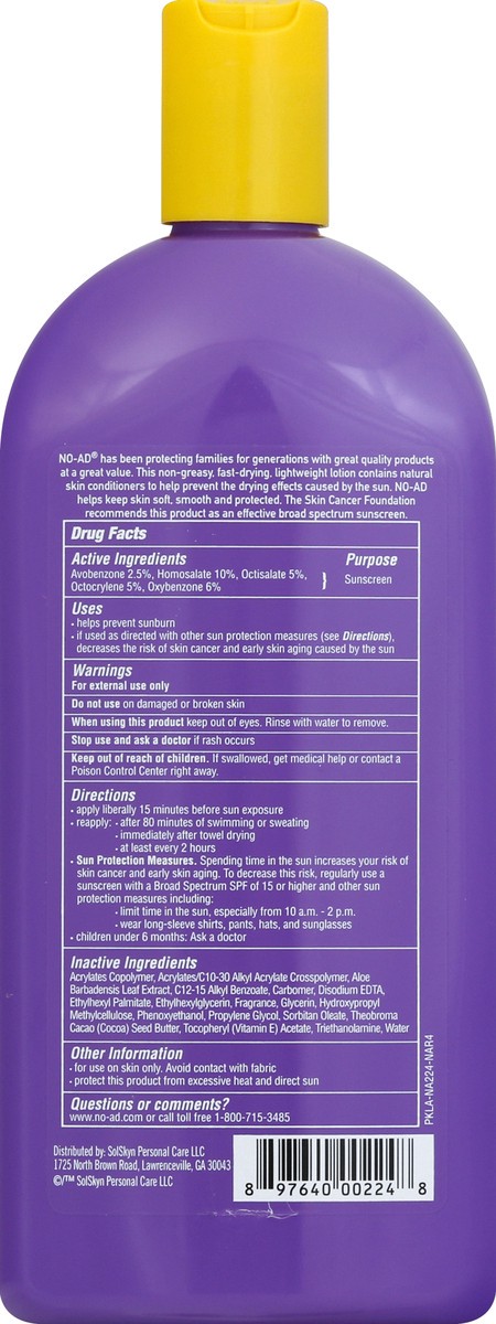 slide 6 of 6, NO-AD Sunscreen Lotion 16 oz, 16 oz