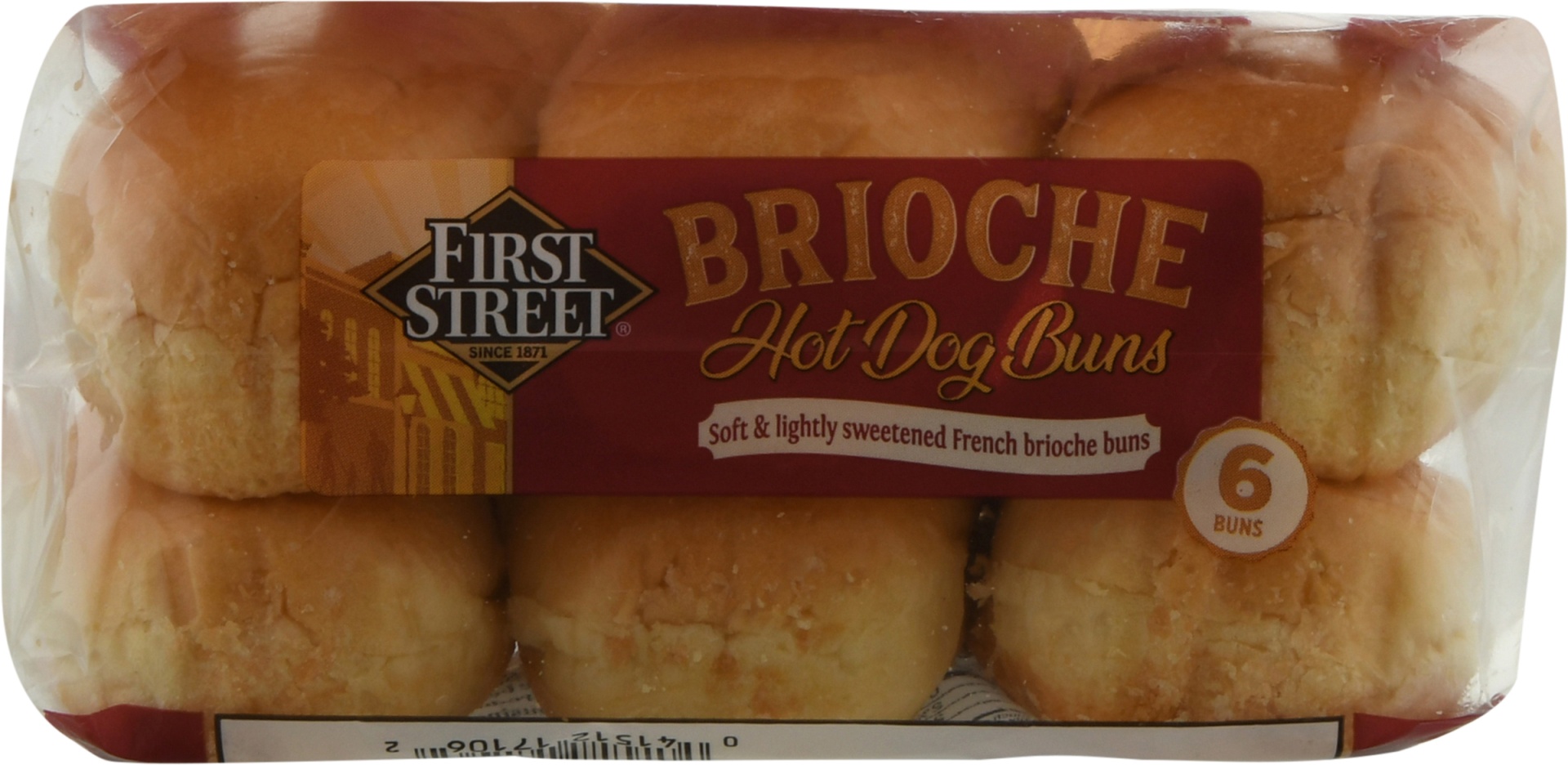 slide 1 of 1, First Street Brioche Hot Dog Buns, 9.52 oz