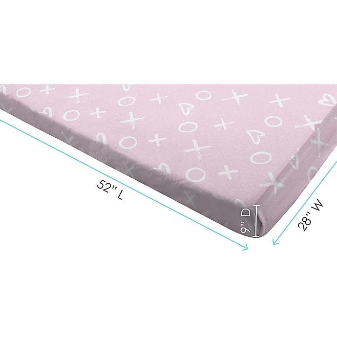 slide 3 of 5, Kushies XO Cotton Flannel Fitted Crib Sheet - Pink, 1 ct