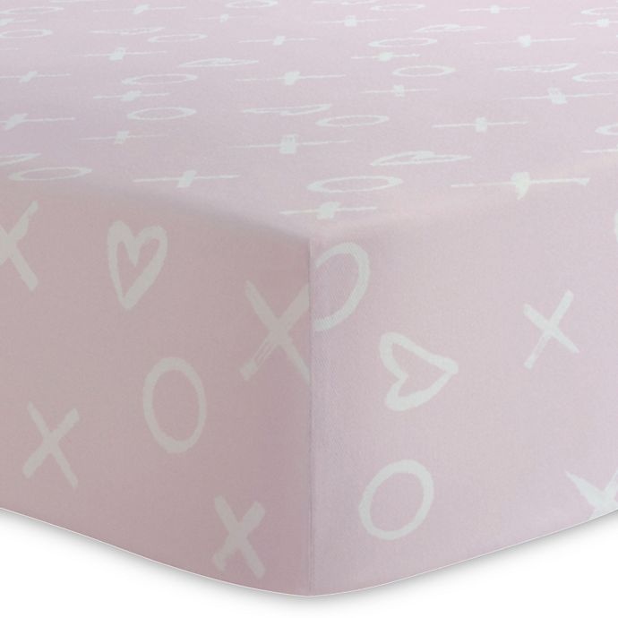 slide 1 of 5, Kushies XO Cotton Flannel Fitted Crib Sheet - Pink, 1 ct