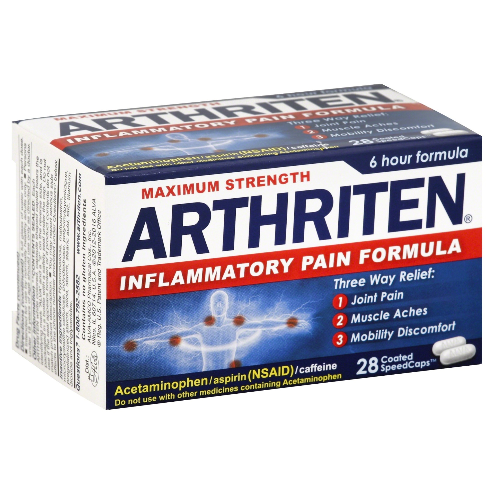 slide 1 of 1, Arthriten Maximum Strength Inflammatory Pain Formula Coated SpeedCaps, 28 ct