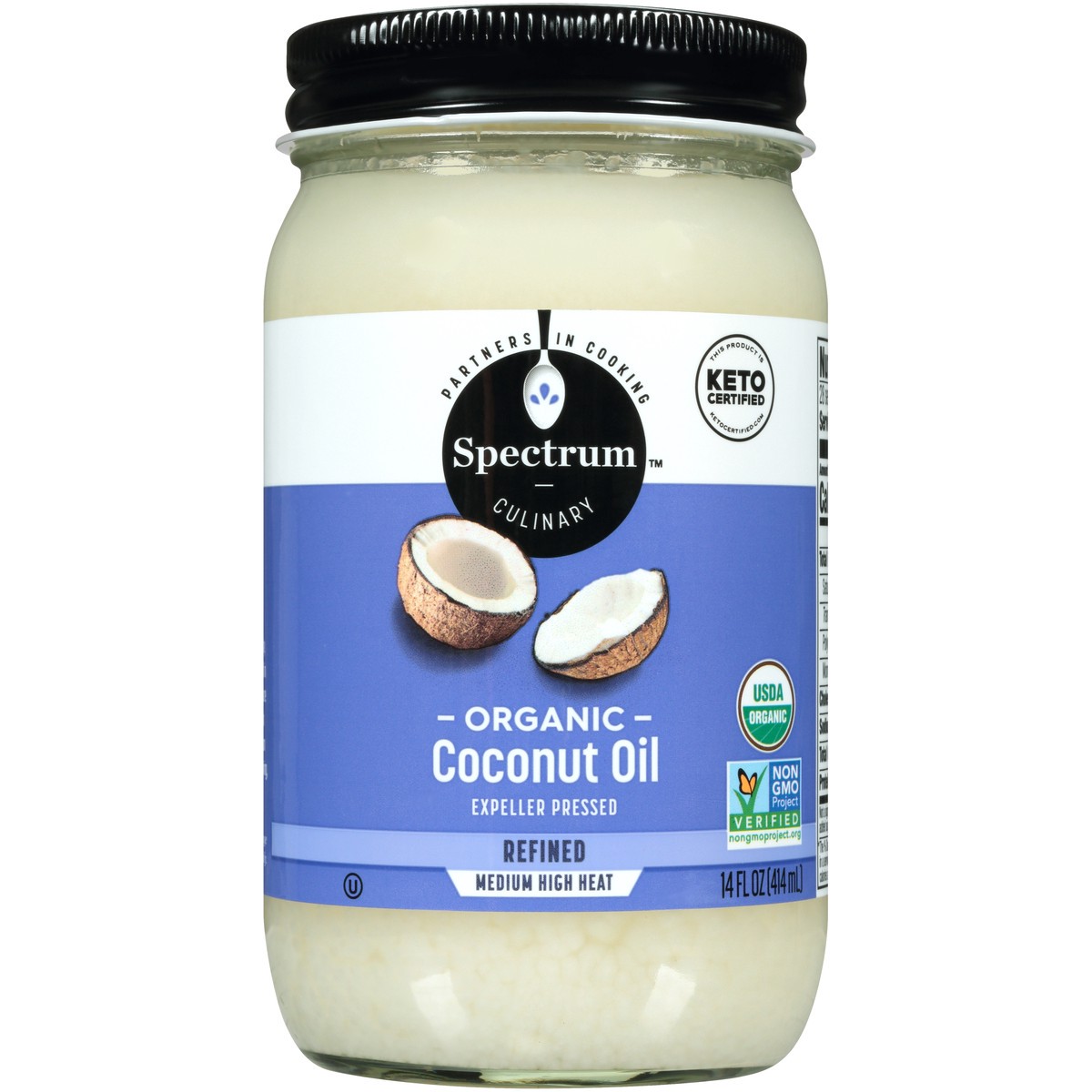 slide 3 of 7, Spectrum Culinary Organic Coconut Oil 14 fl. oz. Jar, 14 fl oz