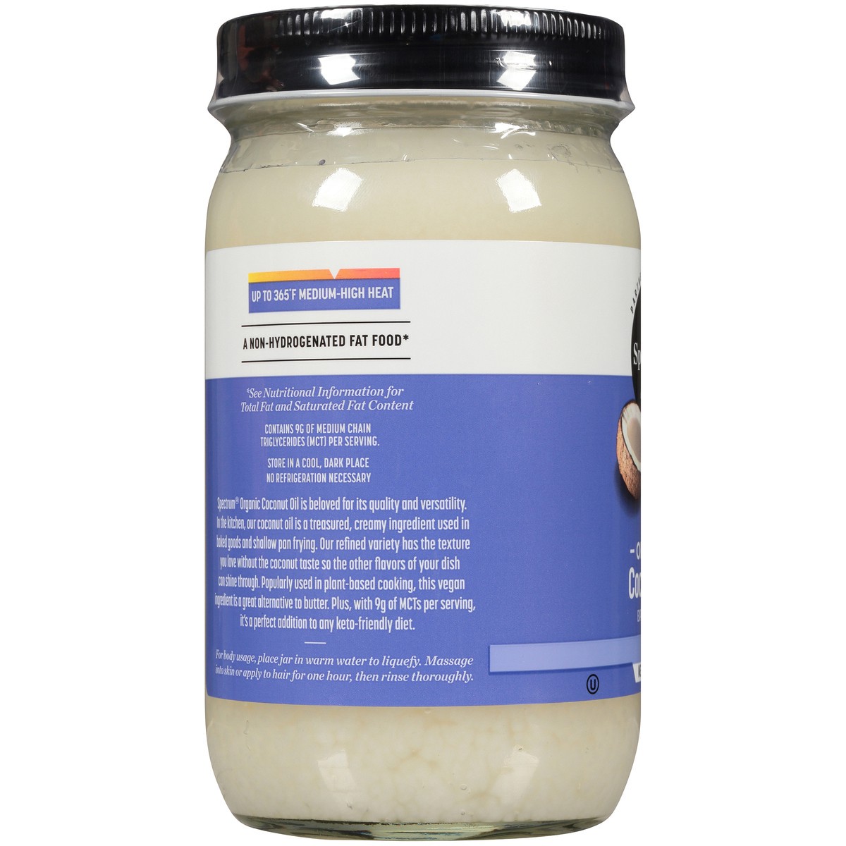 slide 6 of 7, Spectrum Culinary Organic Coconut Oil 14 fl. oz. Jar, 14 fl oz