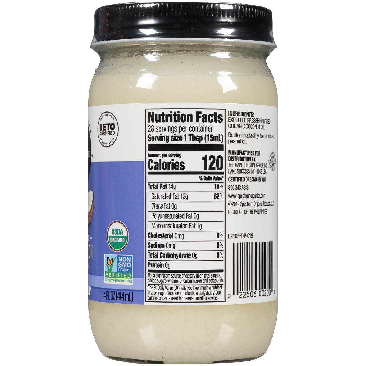 slide 2 of 7, Spectrum Culinary Organic Coconut Oil 14 fl. oz. Jar, 14 fl oz