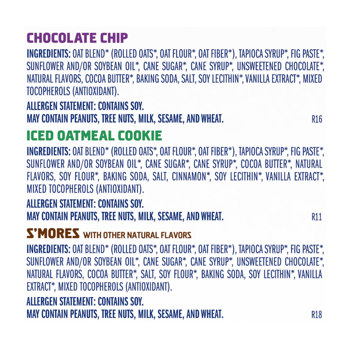 slide 10 of 12, Zbar Chocolate Chip/Iced Oatmeal Cookie/S'mores Energy Snack Bars Variety Pack 18 - 1.27 oz Packs, 18 ct