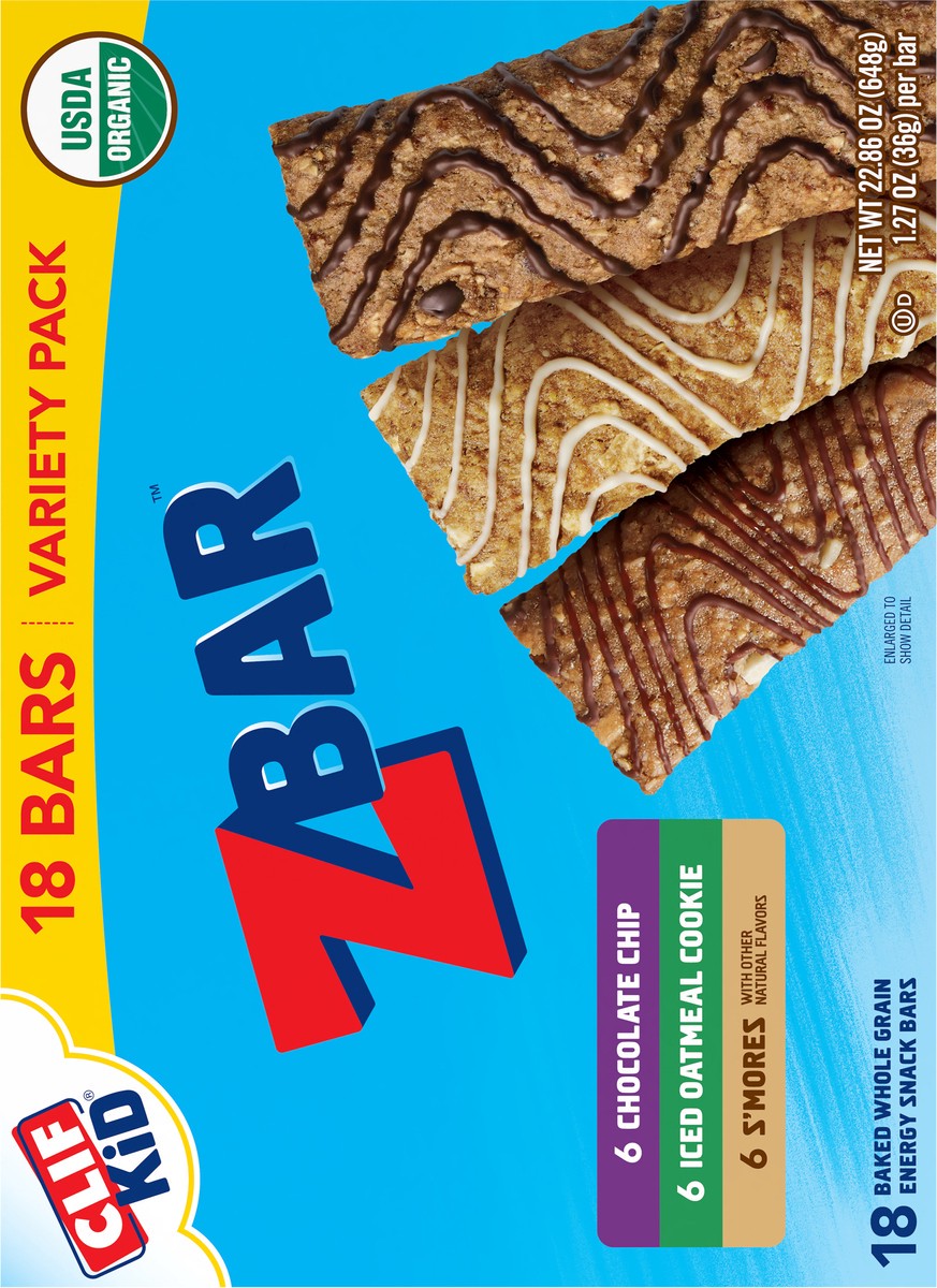 slide 6 of 12, Zbar Chocolate Chip/Iced Oatmeal Cookie/S'mores Energy Snack Bars Variety Pack 18 - 1.27 oz Packs, 18 ct
