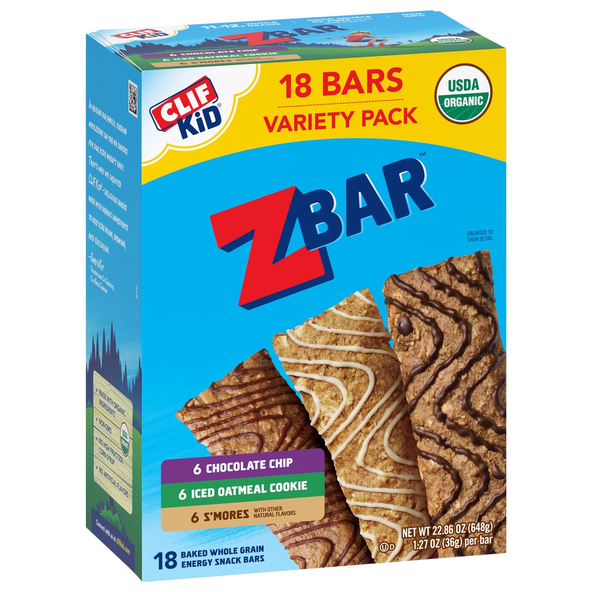 slide 4 of 12, Zbar Chocolate Chip/Iced Oatmeal Cookie/S'mores Energy Snack Bars Variety Pack 18 - 1.27 oz Packs, 18 ct