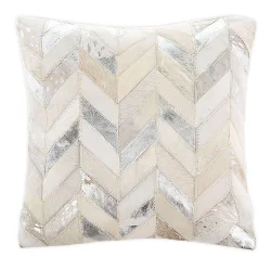 Safavieh Brea Metallic Cowhide Throw Pillow - Silver