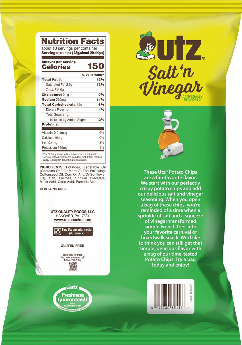 slide 3 of 7, Utz Salt And Vinegar Party Size Chips, 12.5 oz