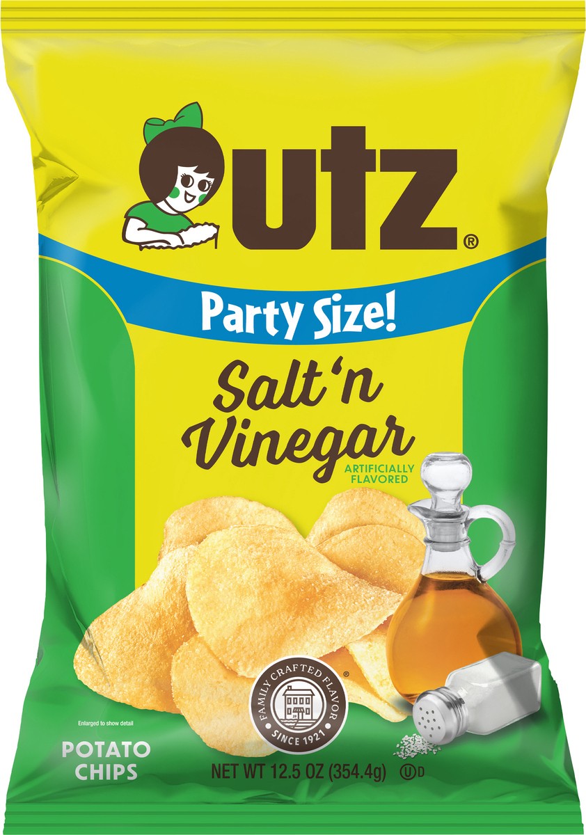 slide 4 of 7, Utz Salt And Vinegar Party Size Chips, 12.5 oz