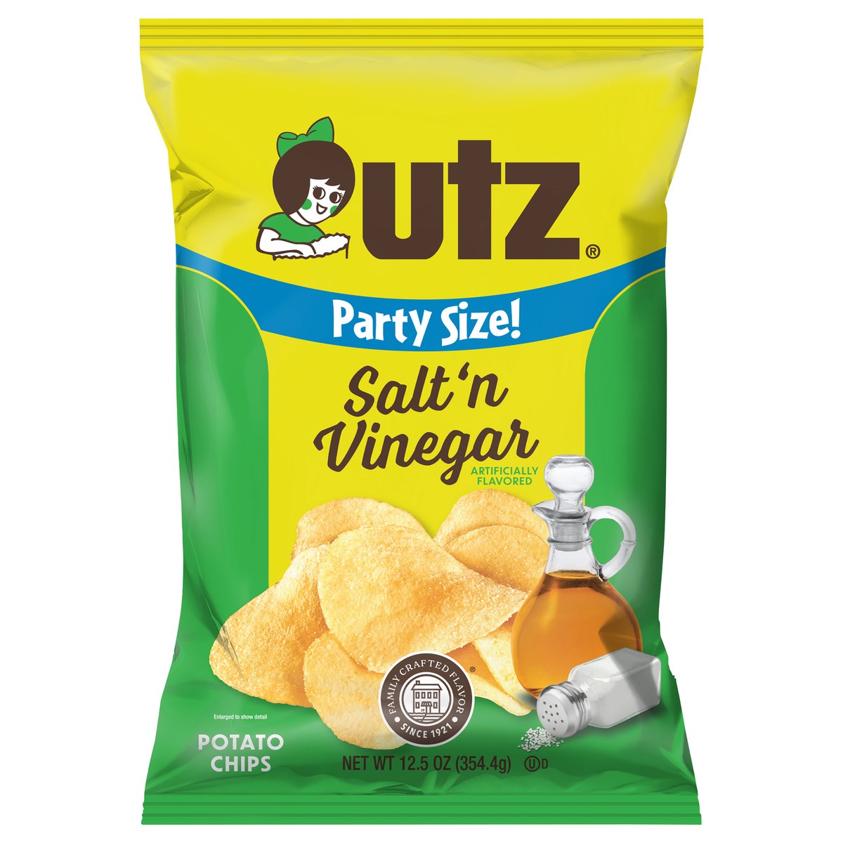 slide 1 of 7, Utz Salt And Vinegar Party Size Chips, 12.5 oz