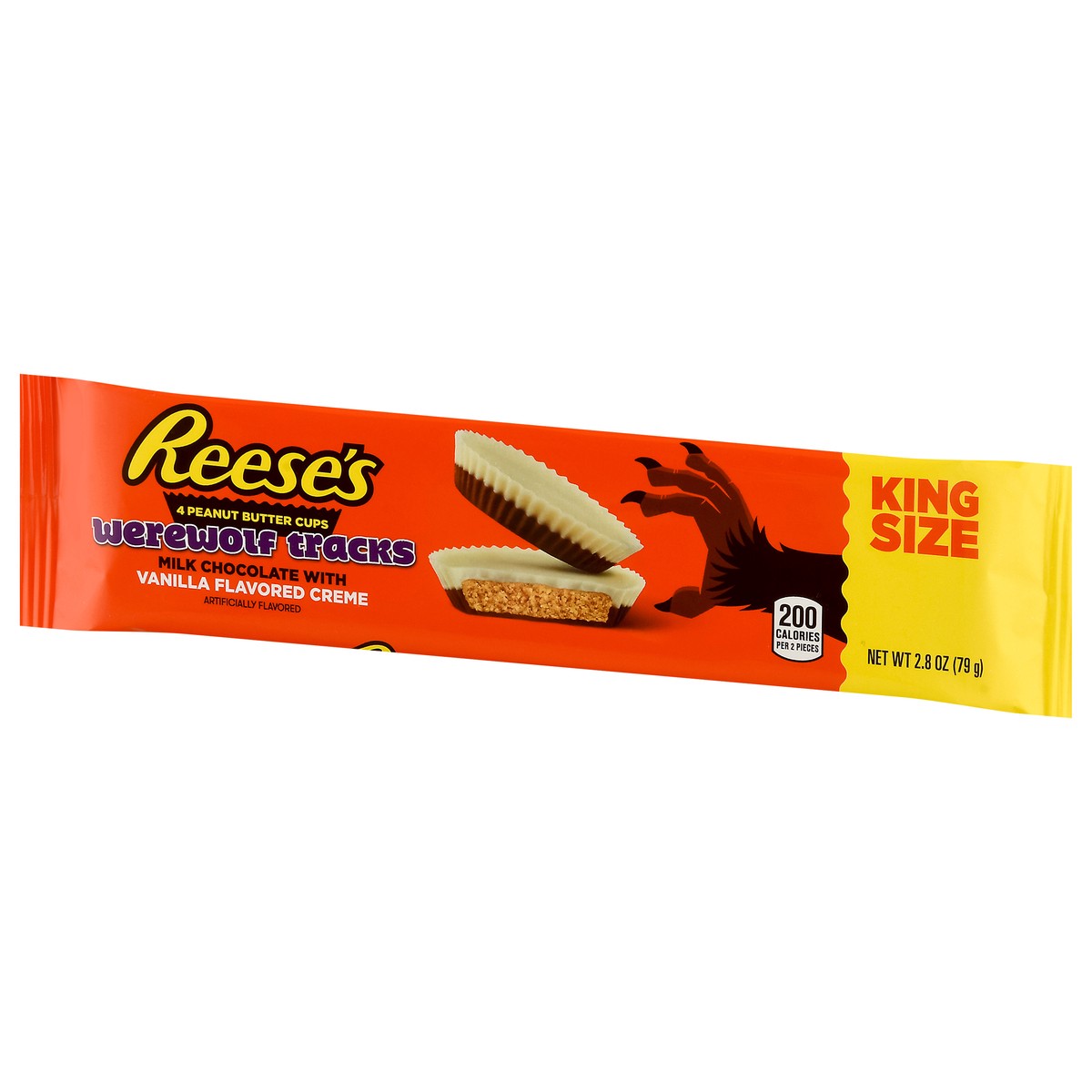 slide 2 of 12, Reese's Milk Chocolate and Vanilla Flavored Creme King Size Peanut Butter Cups, Halloween Candy Pack, 2.8 oz, 2.8 oz