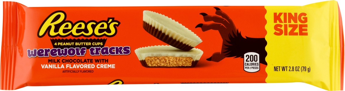 slide 8 of 12, Reese's Milk Chocolate and Vanilla Flavored Creme King Size Peanut Butter Cups, Halloween Candy Pack, 2.8 oz, 2.8 oz