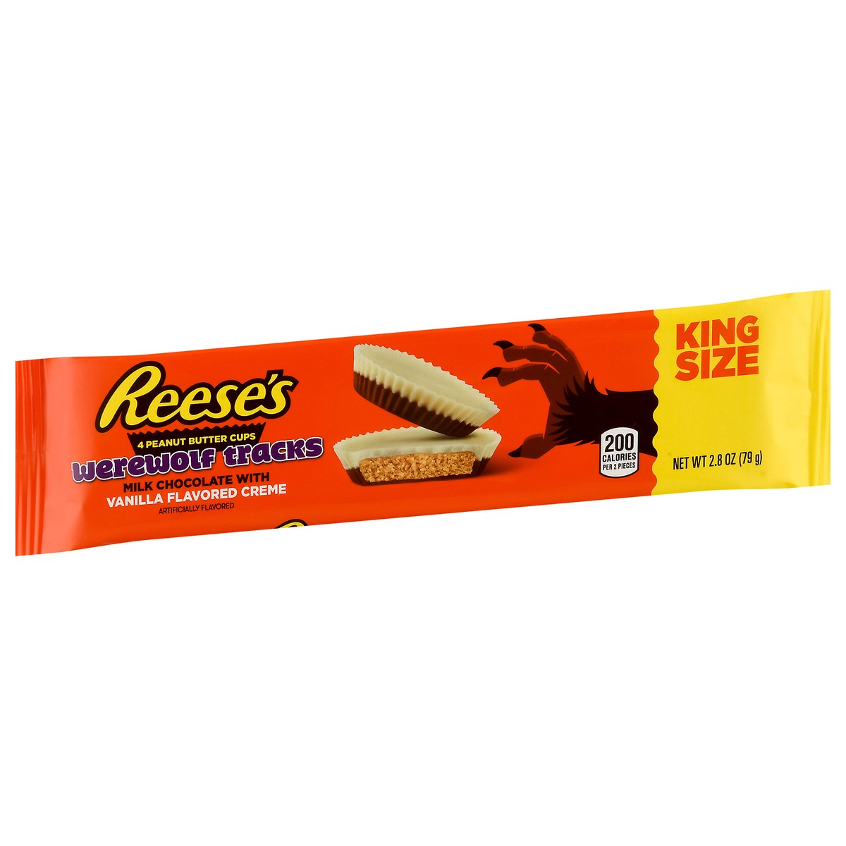 slide 5 of 12, Reese's Milk Chocolate and Vanilla Flavored Creme King Size Peanut Butter Cups, Halloween Candy Pack, 2.8 oz, 2.8 oz