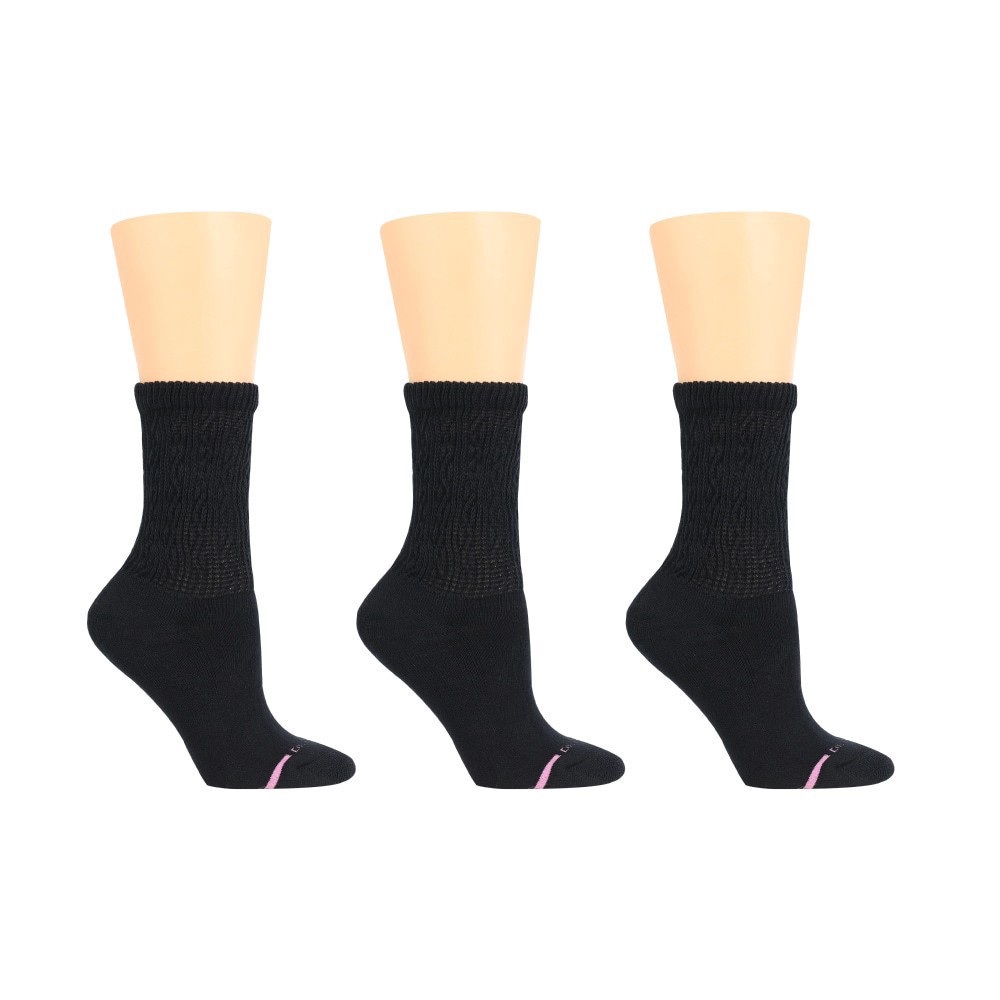 slide 2 of 2, Dr. Motion® Super Comfort Diabetic Crew Socks - Black, 3 ct