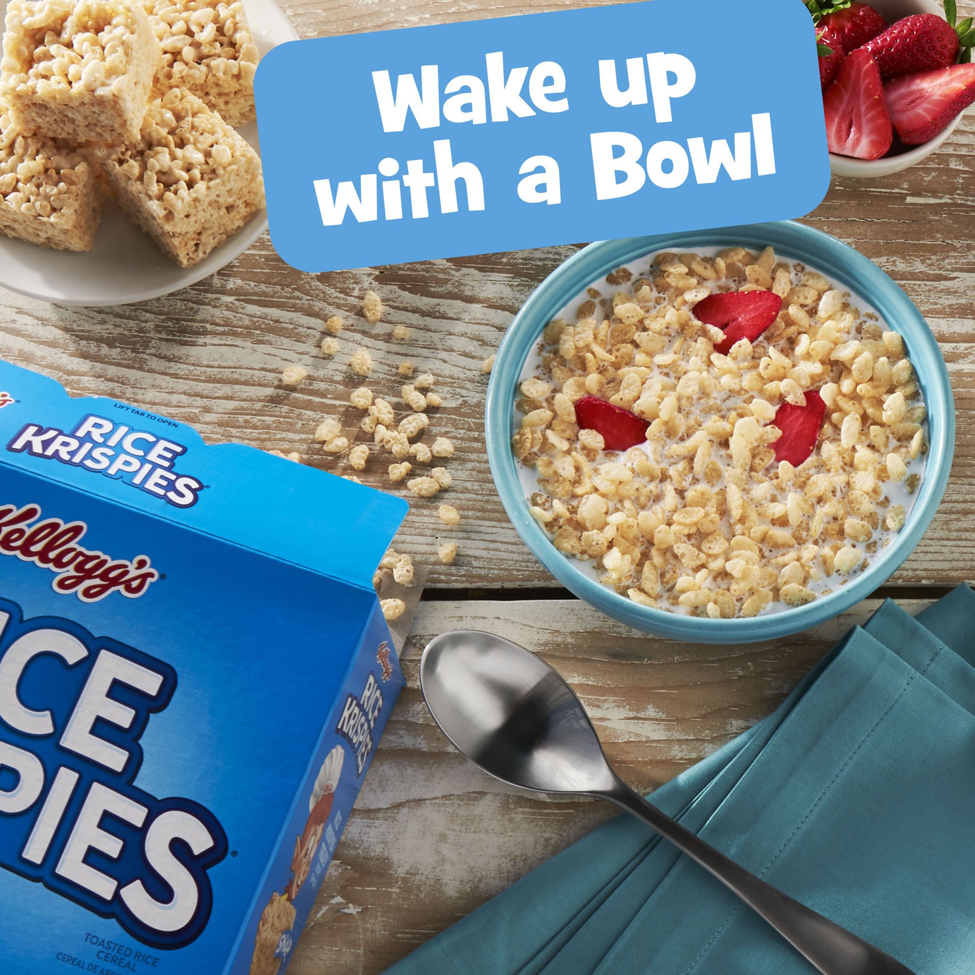 slide 4 of 5, Rice Krispies Kellogg's Rice Krispies Breakfast Cereal, Kids Snacks, Family Breakfast, Original, 42oz Box, 2 Bags, 42 oz