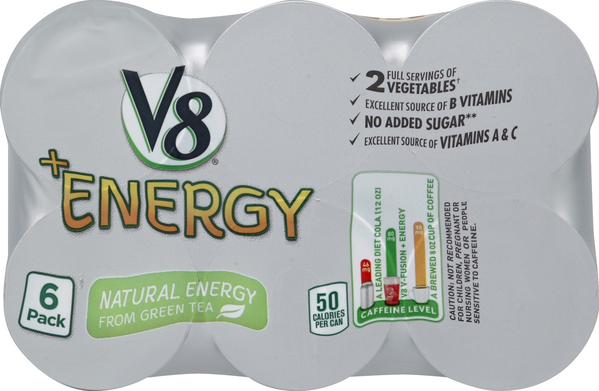 slide 2 of 4, V8 Plus Energy Original 100% Vegetable Juice, 6 ct; 8 fl oz