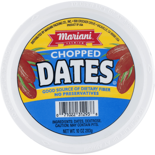 slide 3 of 8, Mariani Chopped Dates, 10 oz