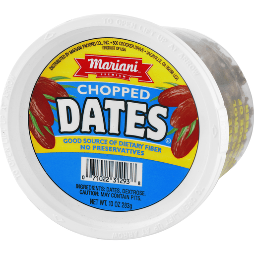 slide 4 of 8, Mariani Chopped Dates, 10 oz