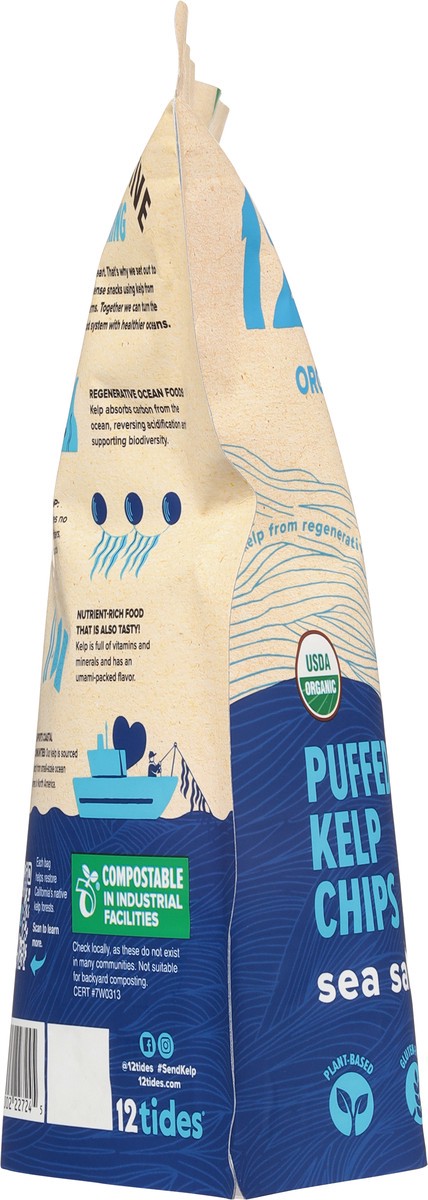 slide 5 of 12, 12 Tides Organic Sea Salt Puffed Kelp Chips 2 oz, 2 oz