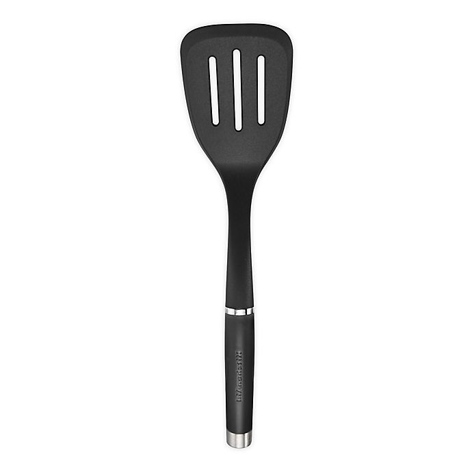 slide 1 of 3, KitchenAid Gourmet Nylon Slotted Turner - Black, 1 ct