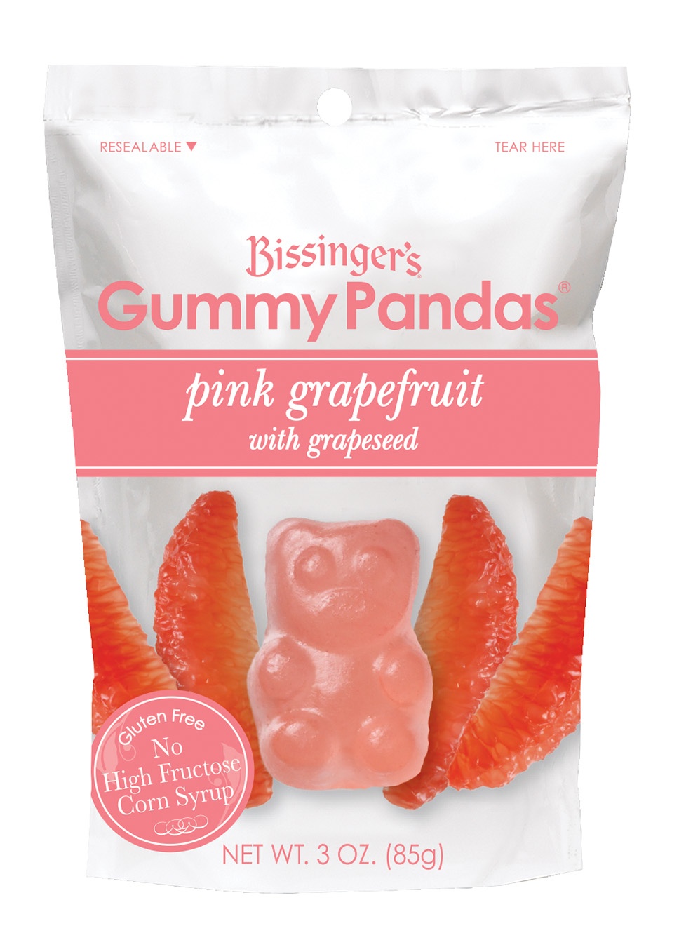 slide 1 of 1, Bissinger's Pink Grapefruit Gummy Pandas, 3 oz