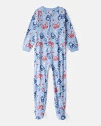 Carter's Boys Video Games Print Fleece Long-Sleeve Zip-Up 1-Piece Pajamas - Blue Blue 7