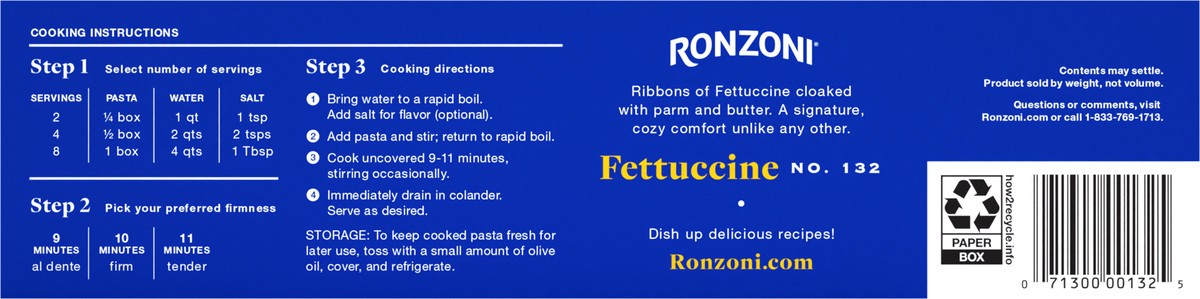 slide 2 of 9, Ronzoni Fettuccine 16 oz, Non-GMO Pasta for Alfredo Sauce and More, 1 lb