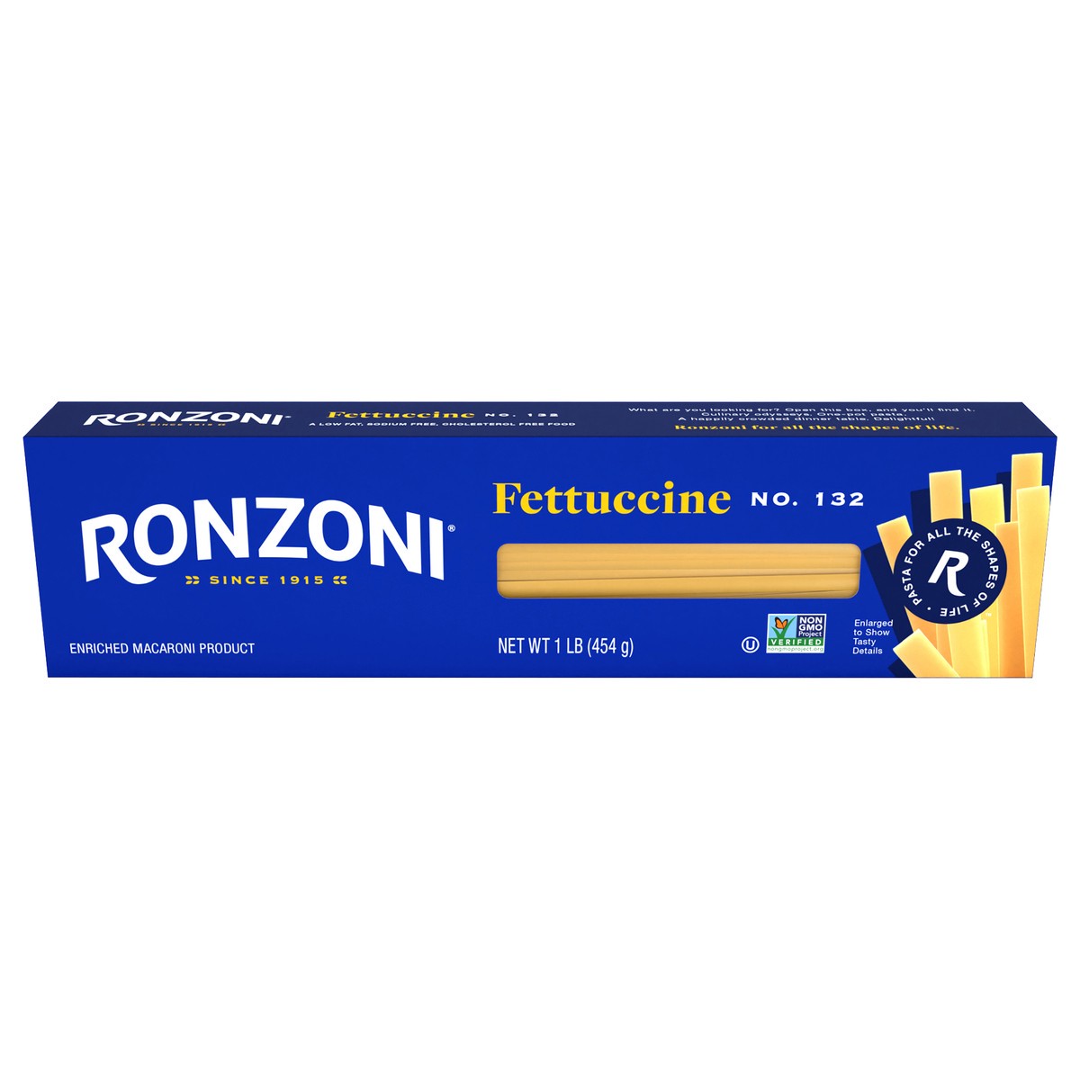 slide 1 of 9, Ronzoni Fettuccine 16 oz, Non-GMO Pasta for Alfredo Sauce and More, 1 lb