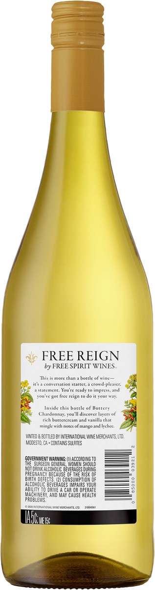 slide 4 of 4, Free Reign Buttery Chardonnay White Wine 750ml, 750 ml