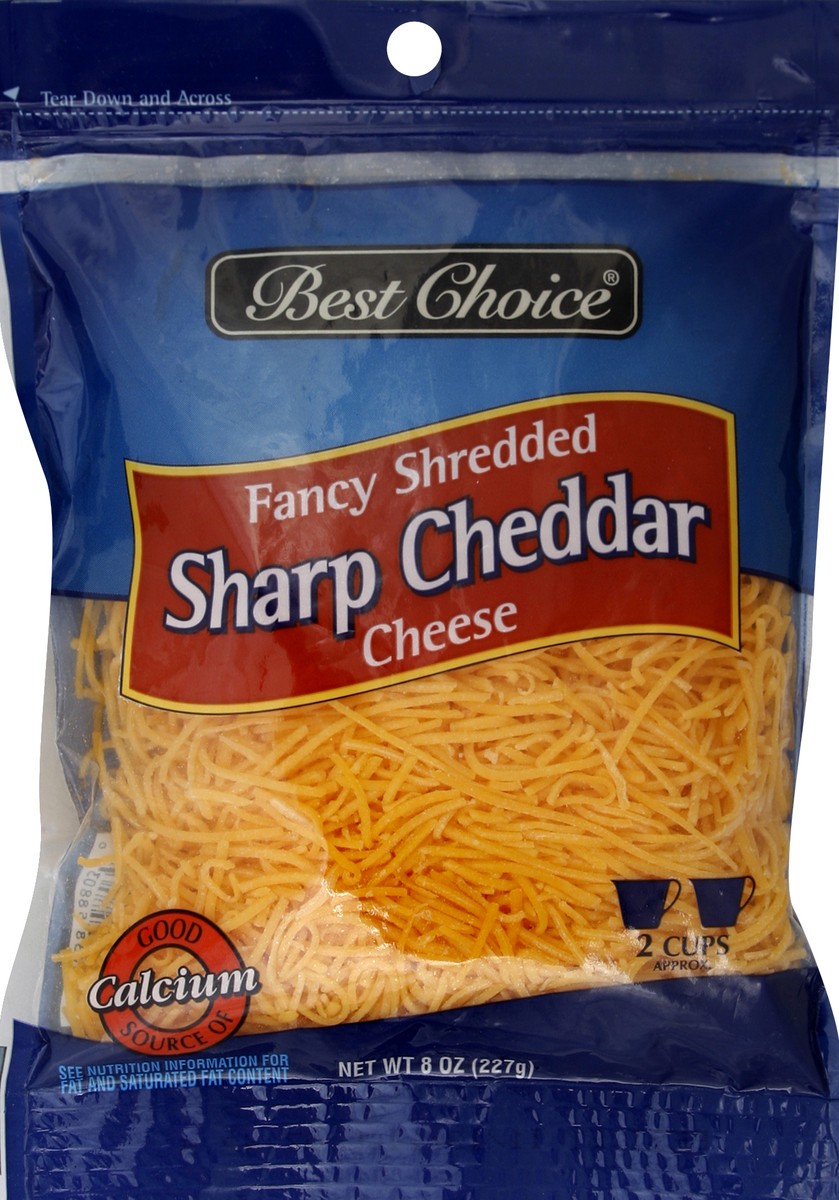 slide 2 of 3, Best Choice Fancy Sharp Cheddar Shredded Cheese, 8 oz