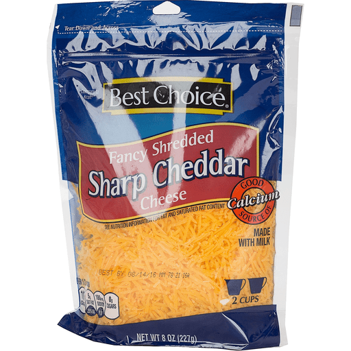 slide 1 of 3, Best Choice Fancy Sharp Cheddar Shredded Cheese, 8 oz