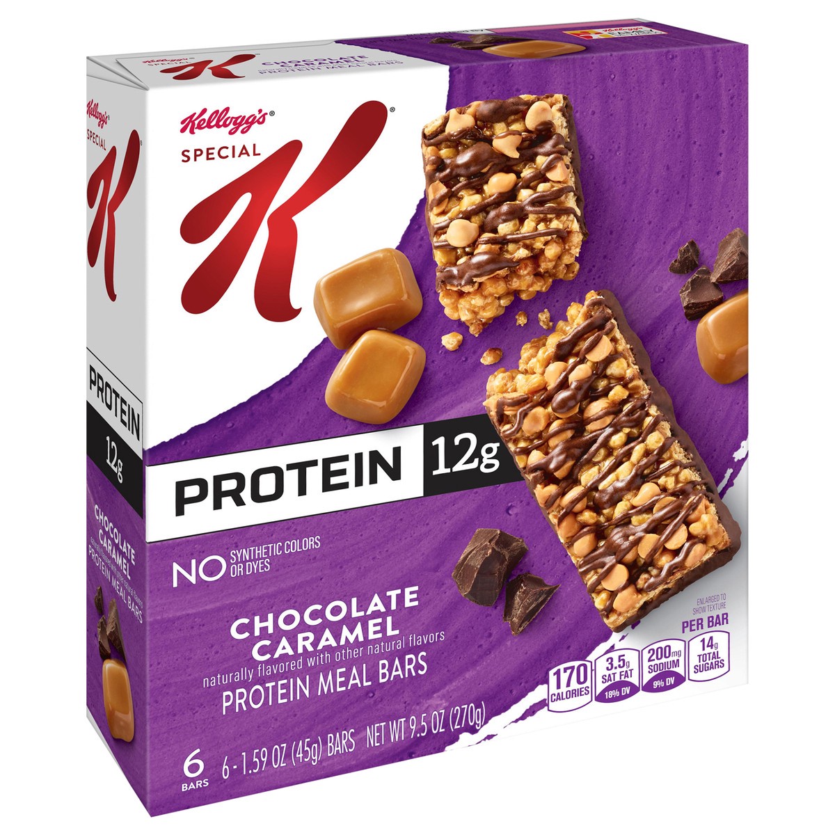 slide 2 of 12, Special K Kellogg's Special K Protein Bars, Chocolate Caramel, 9.5 oz, 6 Count, 9.5 oz