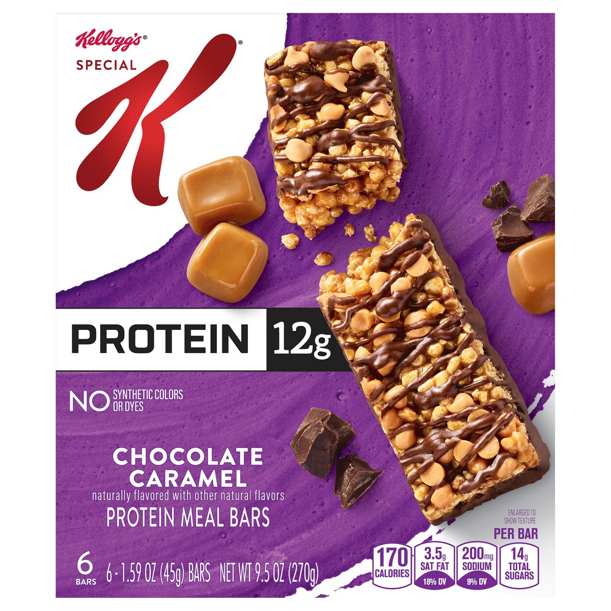 slide 1 of 12, Special K Kellogg's Special K Protein Bars, Chocolate Caramel, 9.5 oz, 6 Count, 9.5 oz