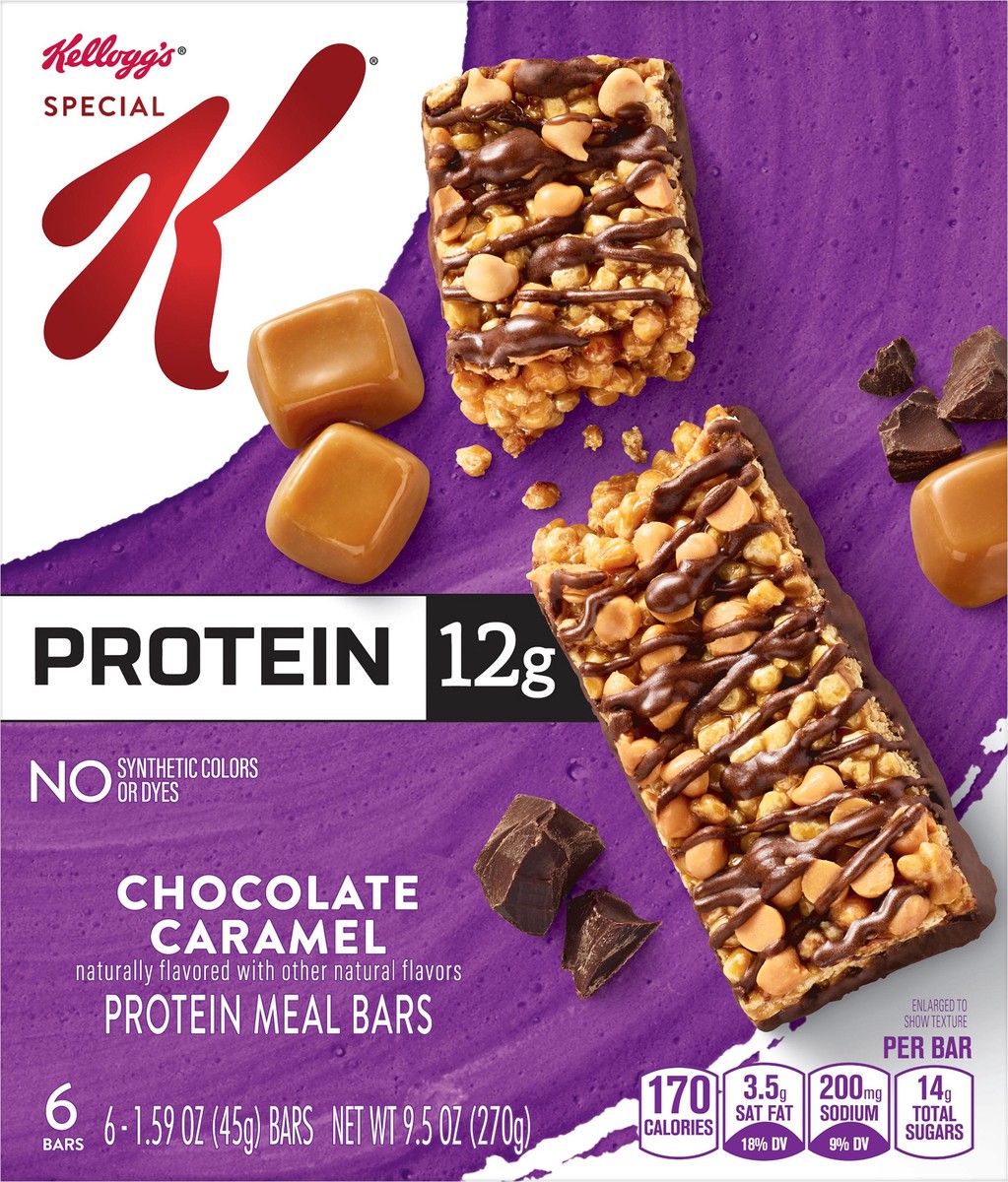 slide 4 of 12, Special K Kellogg's Special K Protein Bars, Chocolate Caramel, 9.5 oz, 6 Count, 9.5 oz