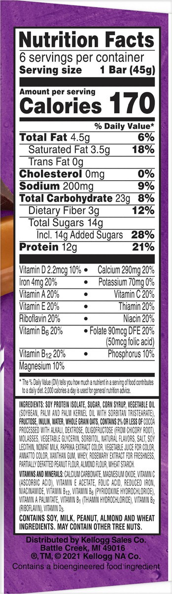 slide 6 of 12, Special K Kellogg's Special K Protein Bars, Chocolate Caramel, 9.5 oz, 6 Count, 9.5 oz