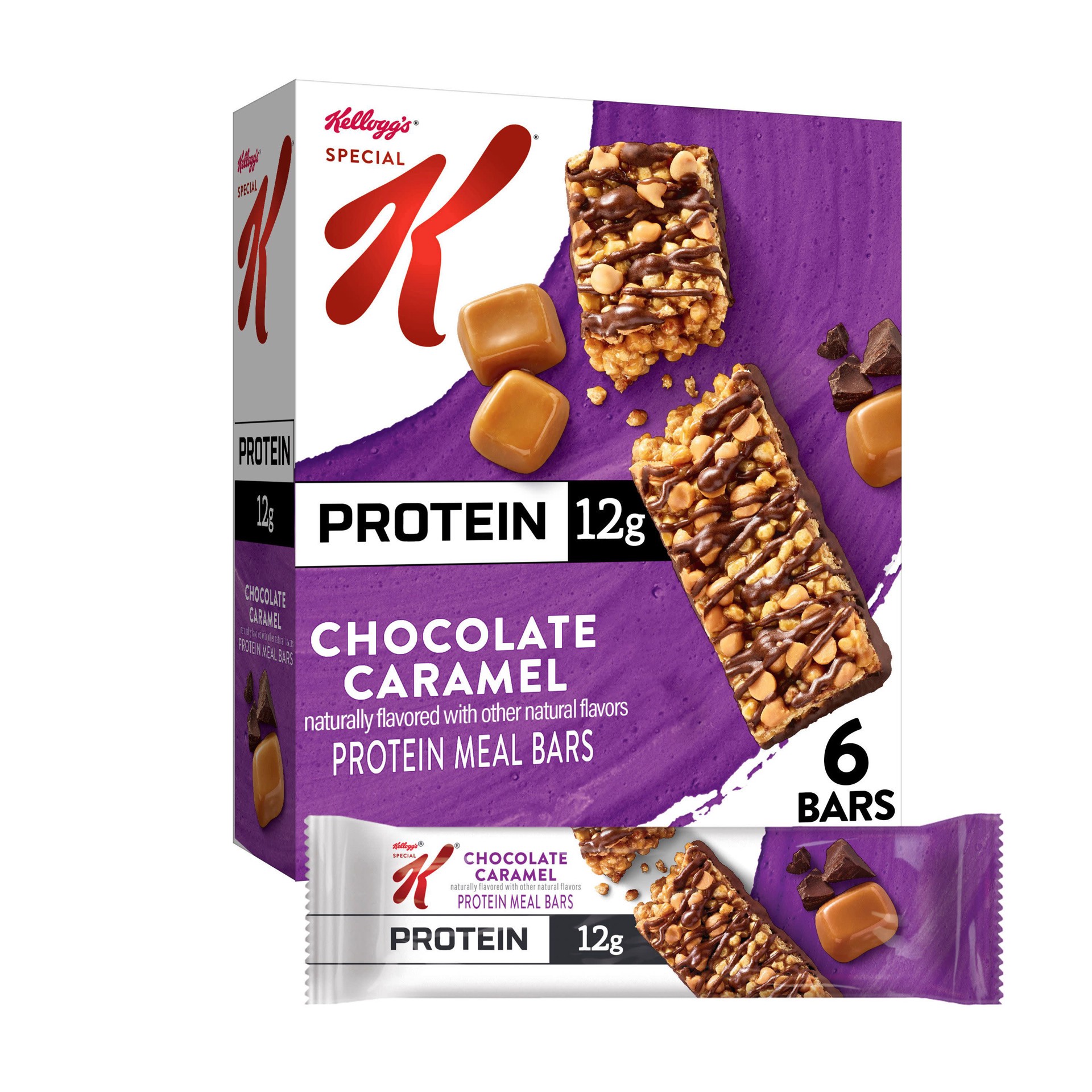 slide 1 of 12, Special K Kellogg's Special K Protein Bars, Chocolate Caramel, 9.5 oz, 6 Count, 9.5 oz