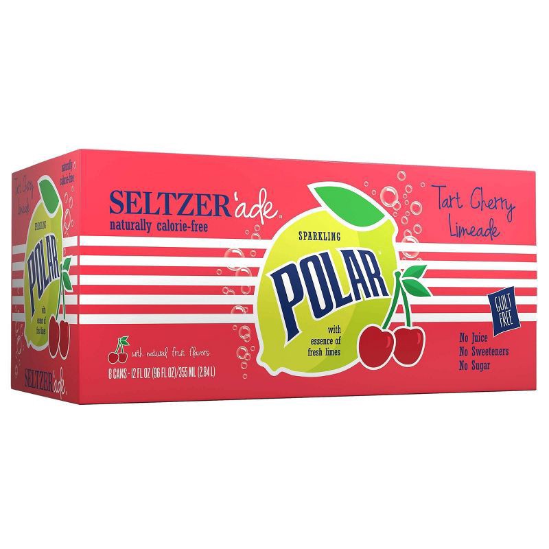 slide 1 of 9, Polar Seltzer'ade - 8pk 12oz - Tart Cherry Limeade, 8 ct