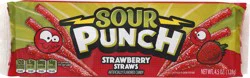 Sour Punch Strawberry Straws Candy 4.5 oz